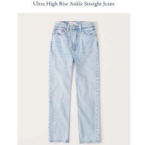 Abercrombie & Fitch Light Wash High Rise Straight Leg Jeans